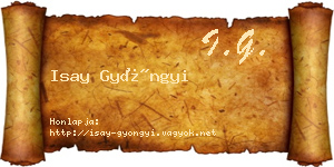 Isay Gyöngyi névjegykártya